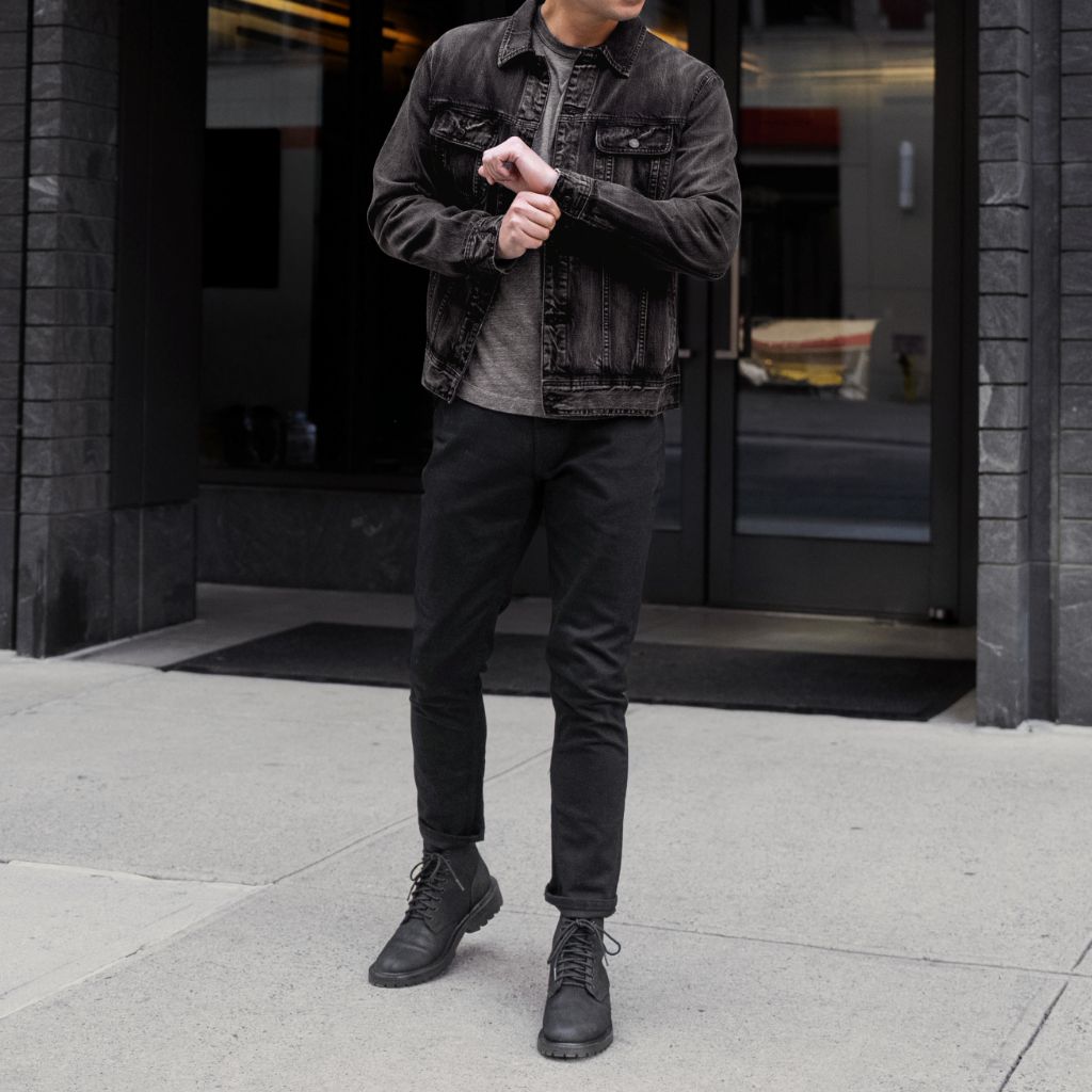 Denim Trucker Jacket | Faded Black