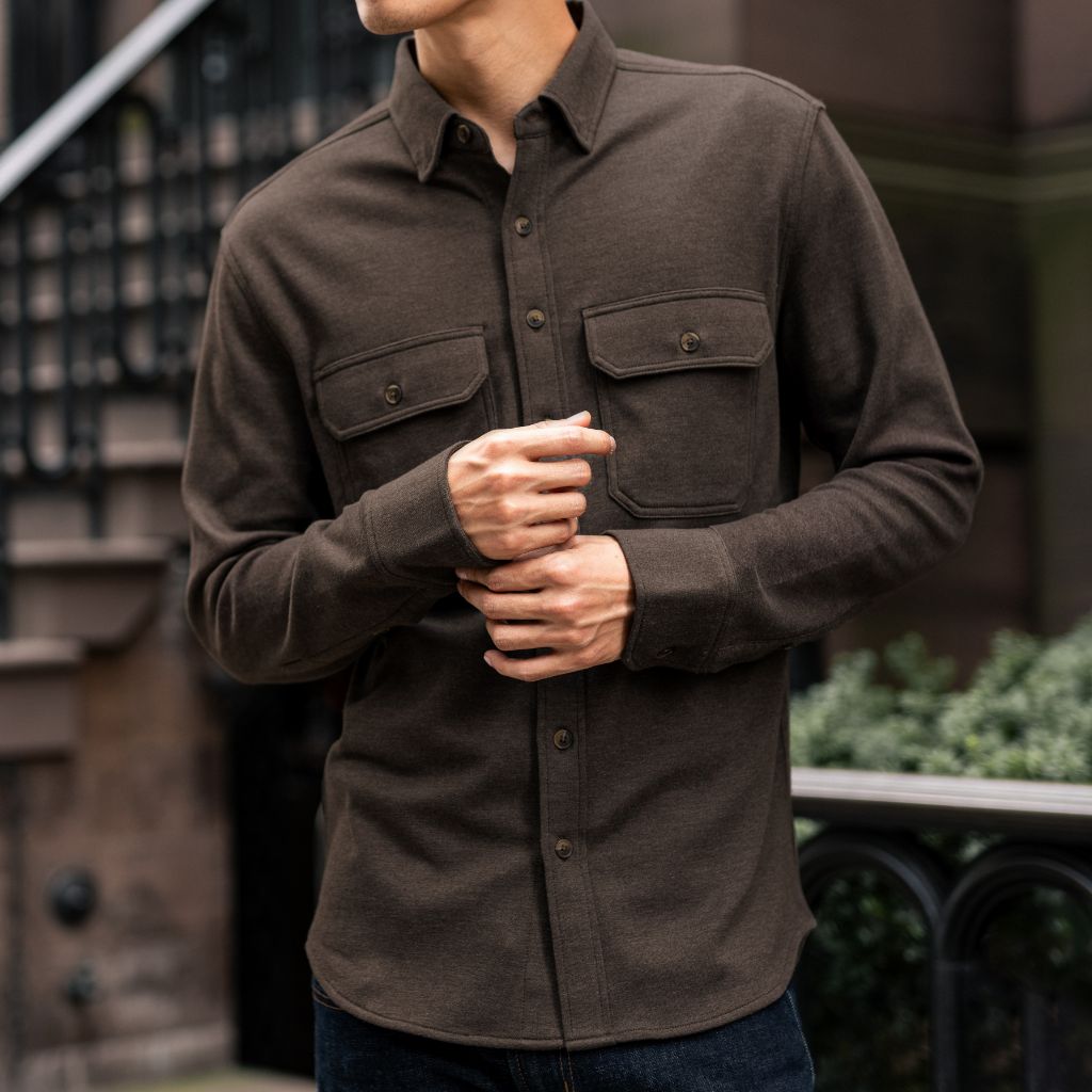 Everyday Button-Down Shirt | Brown (Two Pocket)