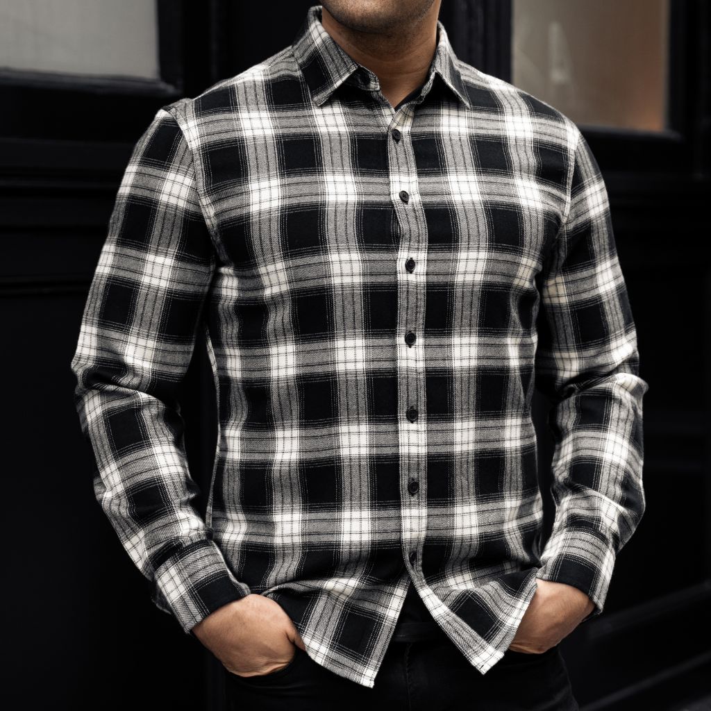 Forever Flannel Shirt | Black & Cream
