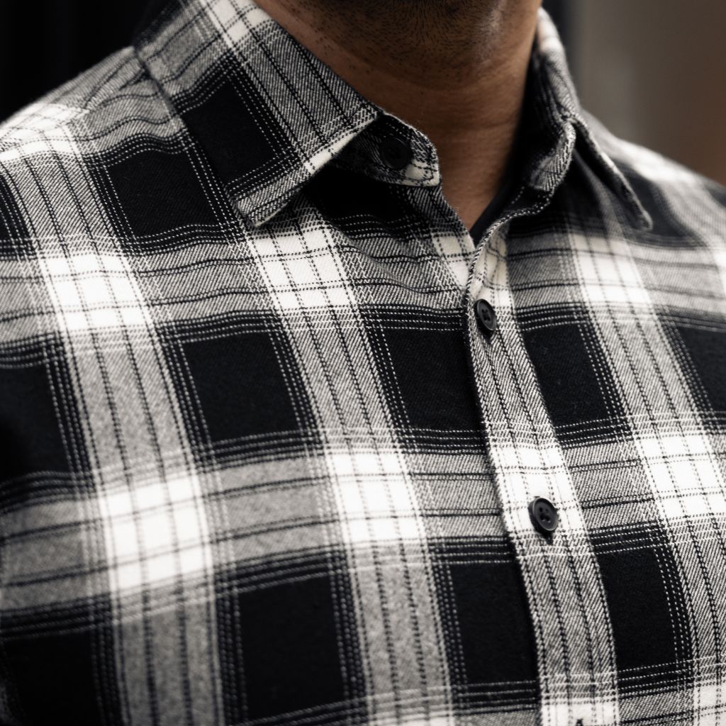 Forever Flannel Shirt | Black & Cream