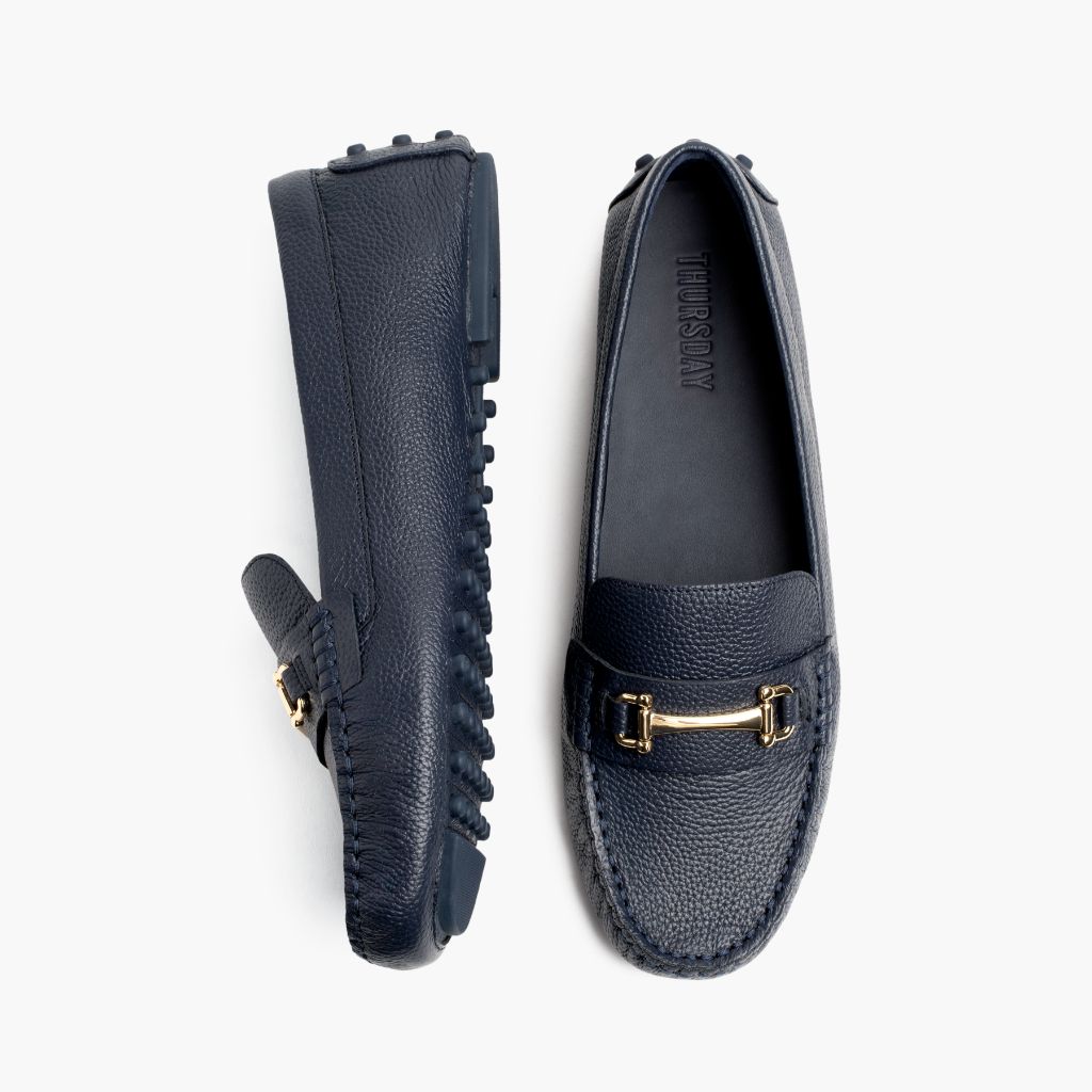 Driving Loafer | Navy & Gold