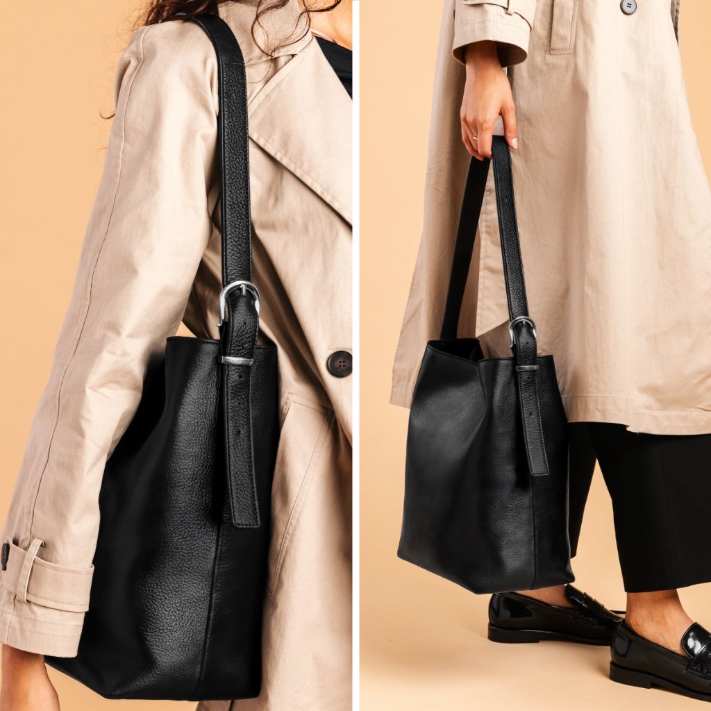 Bucket Bag | Black & Silver