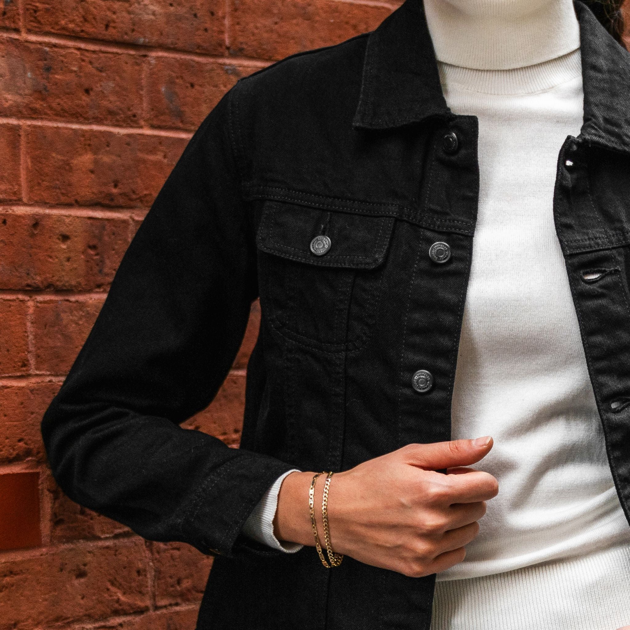 Denim Trucker Jacket | Black