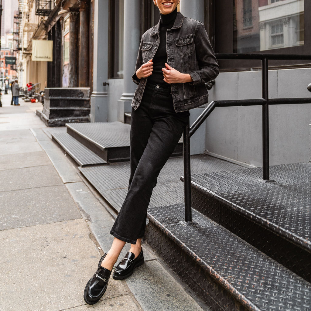 Denim Trucker Jacket | Faded Black