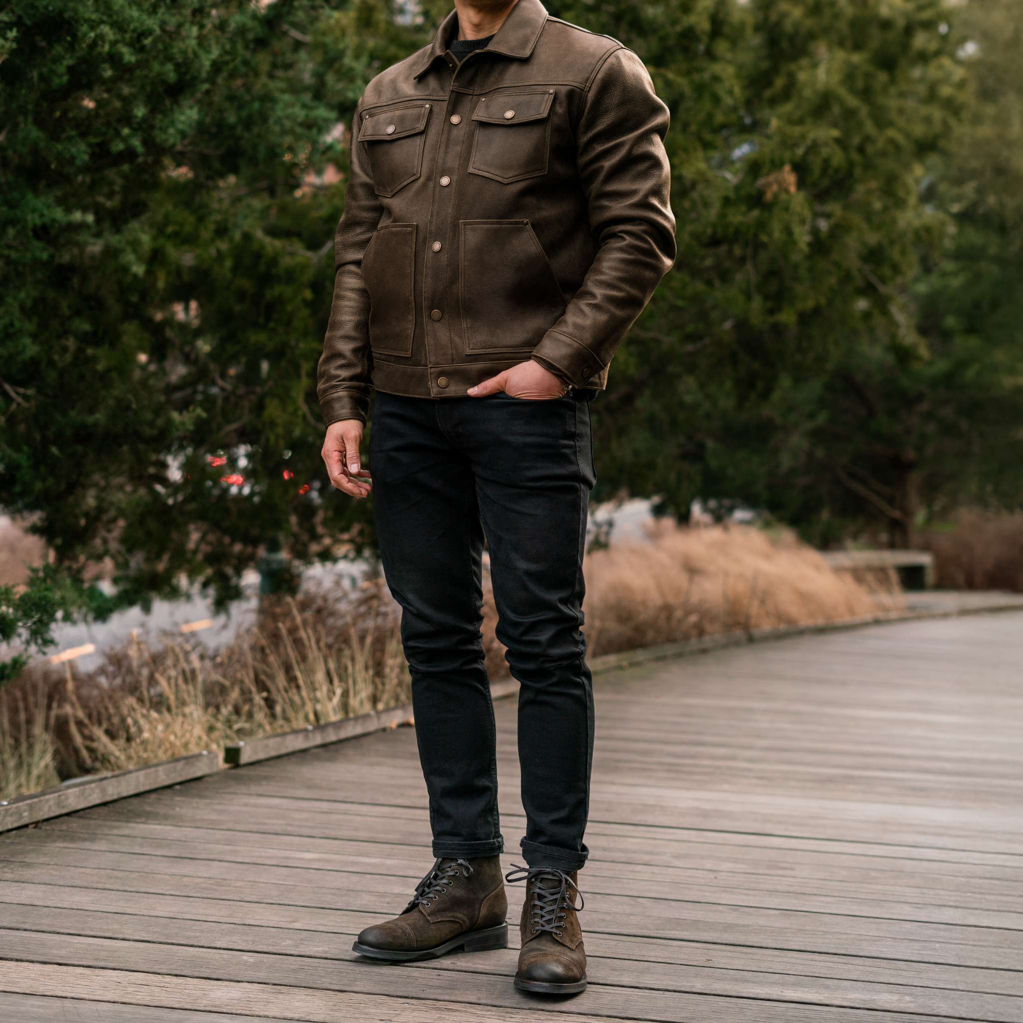 Roughout Cruiser Jacket | Dark Olive