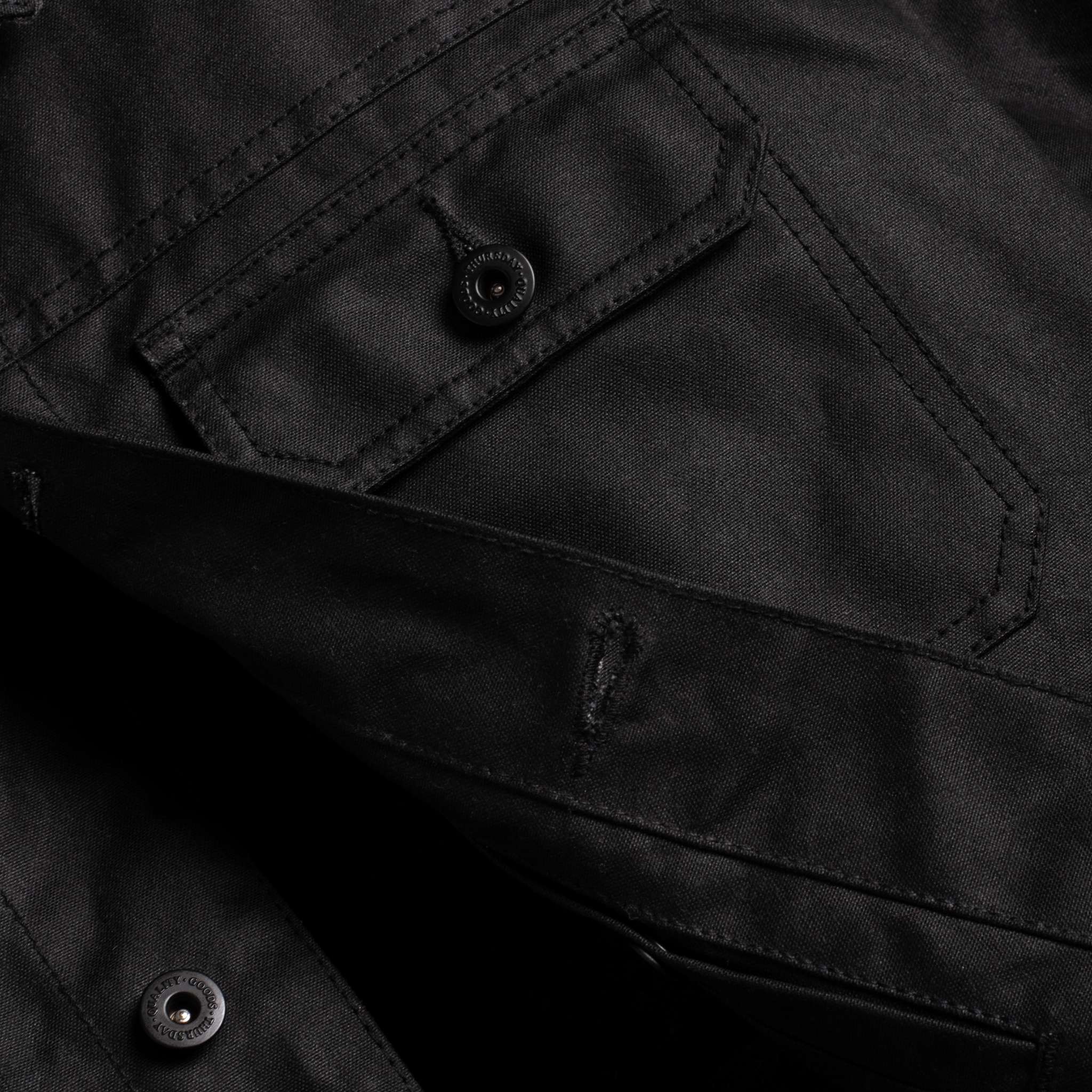 Waxed Trucker Jacket | Black